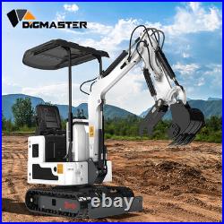 1 Ton Mini Excavator 13.5HP B&S Gas Engine, Hydraulic Thumb, Crawler Digger