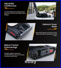 1 Ton Mini Excavator 13.5HP B&S Gas Engine, Hydraulic Thumb, Crawler Digger