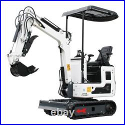 1 Ton Mini Excavator 13.5HP B&S Gas Engine, Hydraulic Thumb, Crawler Digger