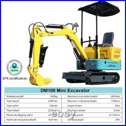 1 Ton Mini Excavator 13.5HP Mini Digger Crawler Virginia Stock Local Pick-up