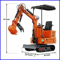 1 Ton Mini Excavator + 13.5HP Mini Skid Steer Loader Bundle, Free Ship & Unload