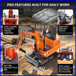 1 Ton Mini Excavator + 13.5HP Mini Skid Steer Loader Bundle, Free Ship & Unload