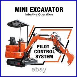 1 Ton Mini Excavator-13.5Hp Gas, Tracked Digger, New Pilot Control, EPA FREE SHIP 1 Ton Mini Excavator-13.5Hp Gas, Tracked Digger, New Pilot Control, EPA FREE SHIP