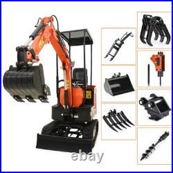 1 Ton Mini Excavator Digger 13.5hp Gas Crawler B&S EPA Engine + 7 Attachments