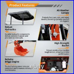 1 Ton Mini Excavator Pilot Control 13.5HP B&S Gas Engine Track Crawler Digger