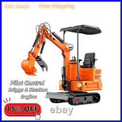 1 Ton Mini Excavator Pilot Control B&S Gas Tracked Crawler Free Ship USA Stock