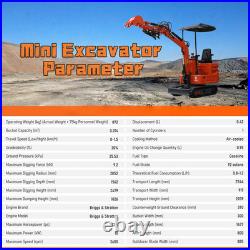 1 Ton Mini Excavator Pilot Control B&S Gas Tracked Crawler Free Ship USA Stock