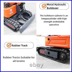 1 Ton Mini Excavator Pilot Control B&S Gas Tracked Crawler Free Ship USA Stock