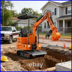 1 Ton Mini Excavator Pilot Control B&S Gas Tracked Crawler Free Ship USA Stock