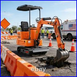 1 Ton Mini Excavator Pilot Control B&S Gas Tracked Crawler Free Ship USA Stock