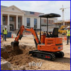 1 Ton Mini Excavator Pilot Control B&S Gas Tracked Crawler Free Ship USA Stock