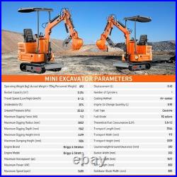 1 Ton Mini Excavator Pilot Tracked 13.5 HP B&S Gas Engine Compact High Digging