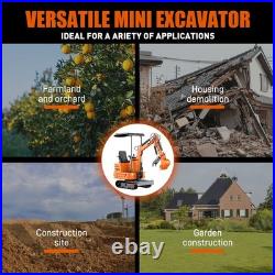 1 Ton Mini Excavator Pilot Tracked 13.5 HP B&S Gas Engine Compact High Digging