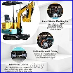 1 Ton Mini Excavator Rato Engine EPA Certified Hydraulic System Full Rotation
