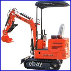 1 Ton Mini Excavator Track Digger 13.5HP Bucket/Hydraulic Thumb B&S Gas Engine