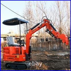 1 Ton Mini Excavator Track Digger 13.5HP Bucket/Hydraulic Thumb B&S Gas Engine