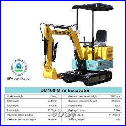 1 Ton Track Mini Excavator Rato Engine EPA Hydraulic thumb clamp USA Stock