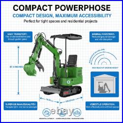 1-Ton Tracked Mini Excavator 13.5HP B&S Hyd+Ripper EPA FS, In USA Stock