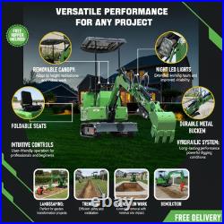 1-Ton Tracked Mini Excavator 13.5HP B&S Hyd+Ripper EPA FS, In USA Stock