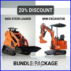 1 Ton mini excavator + mini Skirt Steer Loader B&S Engine Free shipping EPA