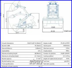 1 Ton mini excavator + mini Skirt Steer Loader B&S Engine Free shipping EPA