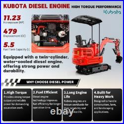 1-Year Warranty 1.4-ton mini excavator Z482 Kubota engines Hydraulic thumb EPA
