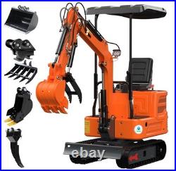 1-ton Mini Excavator 13.5 hp B&S Gasoline Engine with 5 Attachments USA STOCK