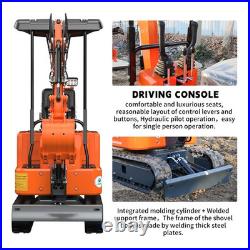 1-ton Mini Excavator 13.5 hp B&S Gasoline Engine with 5 Attachments USA STOCK