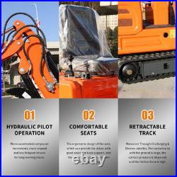 1-ton Mini Excavator 13.5 hp B&S Gasoline Engine with 5 Attachments USA STOCK