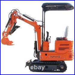 1-ton Mini Excavator 13.5 hp B&S Gasoline Engine with 5 Attachments USA STOCK