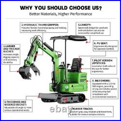 1-year warranty 1 Ton Mini Excavator B&S gasoline Engine 13.5HP US Warehouse