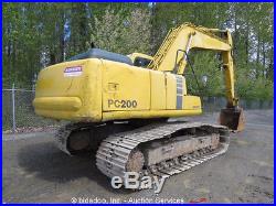 2000 Komatsu PC200 Hydraulic Excavator Tractor Hyd Q/C Diesel 44 Bucket