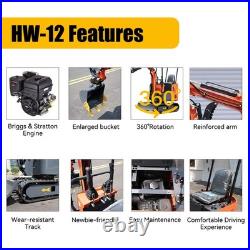 2000 lbs mini excavator with hydraulic thumb quick change, Briggs & Stratton USA