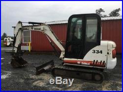 2002 Bobcat 334 Mini Excavator with Cab & Hydraulic Thumb