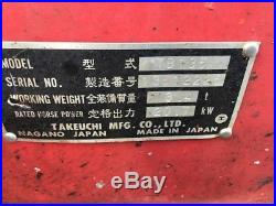2005 Takeuchi TB135 Mini Excavator with Cab & Hydraulic Thumb