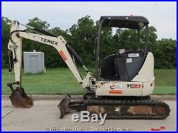 2007 Terex TC37 Mini Excavator Backhoe Aux Hydraulics Diesel Blade Q/C bidadoo