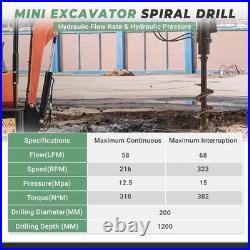 200mm Hydraulic Auger Drill For 1-2 Tons chinese Mini Excavator Attachments 200mm Hydraulic Auger Drill For 1-2 Tons chinese Mini Excavator Attachments