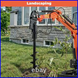 200mm Hydraulic Auger Drill Mini Excavator Attachment For 1-2Ton Mini Digger