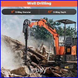 200mm Hydraulic Auger Drill Mini Excavator Attachment For 1-2Ton Mini Digger