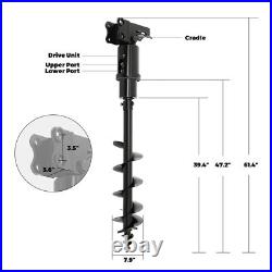200mm Hydraulic Auger Drill Mini Excavator Attachment For 1-2Ton Mini Digger