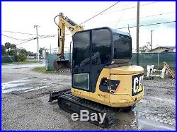 2010 Caterpillar 302.5C Mini Excavator Enclosed Cab Original Paint Aux Hyd
