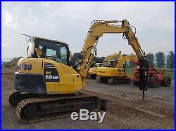 2010 Komatsu PC88MR-8 Hydraulic Excavator Track Hoe Diesel with Hammer/ Breaker