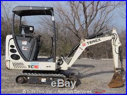 2010 Terex TC16 Mini Excavator Aux Hyd Dozer Blade Extendable Tracks Hoe bidadoo