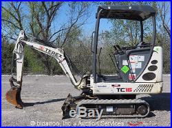 2010 Terex TC16 Mini Excavator Rubber Tracks Backhoe Diesel Aux Hyd Dozer Blade