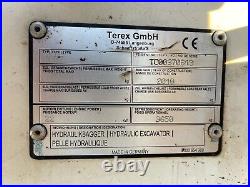 2010 Terex TC37 Excavator, 1700 Hours, Hydraulic Thumb, Backfill Blade