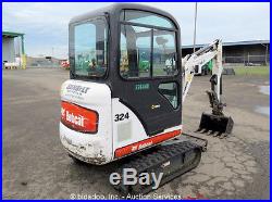2011 Bobcat 324M Mini Excavator Hydraulic Thumb Heated Cab 2-Spd Kubota bidadoo