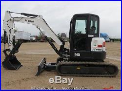 2011 Bobcat E45 Midi Excavator Hydraulic Thumb A/C Cab 4-Way Blade Hyd Q/C Mini