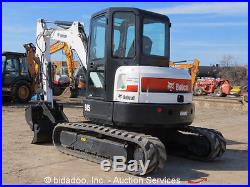 2011 Bobcat E45 Mini Excavator Rubber Tracks Cab Backhoe Hydraulic Thumb