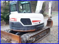 2011 Bobcat E80 Mini Excavator Aux Hydraulic Enclosed Cab Heat AC Rubber Tracks
