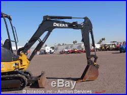 2011 John Deere 27D Hydraulic Mini Excavator Aux Hyd Diesel Backfill Blade Q/C